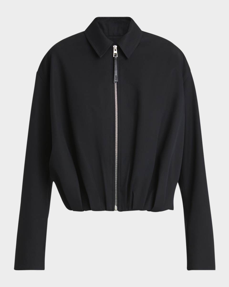 Gathered Zip-Up Jacket
